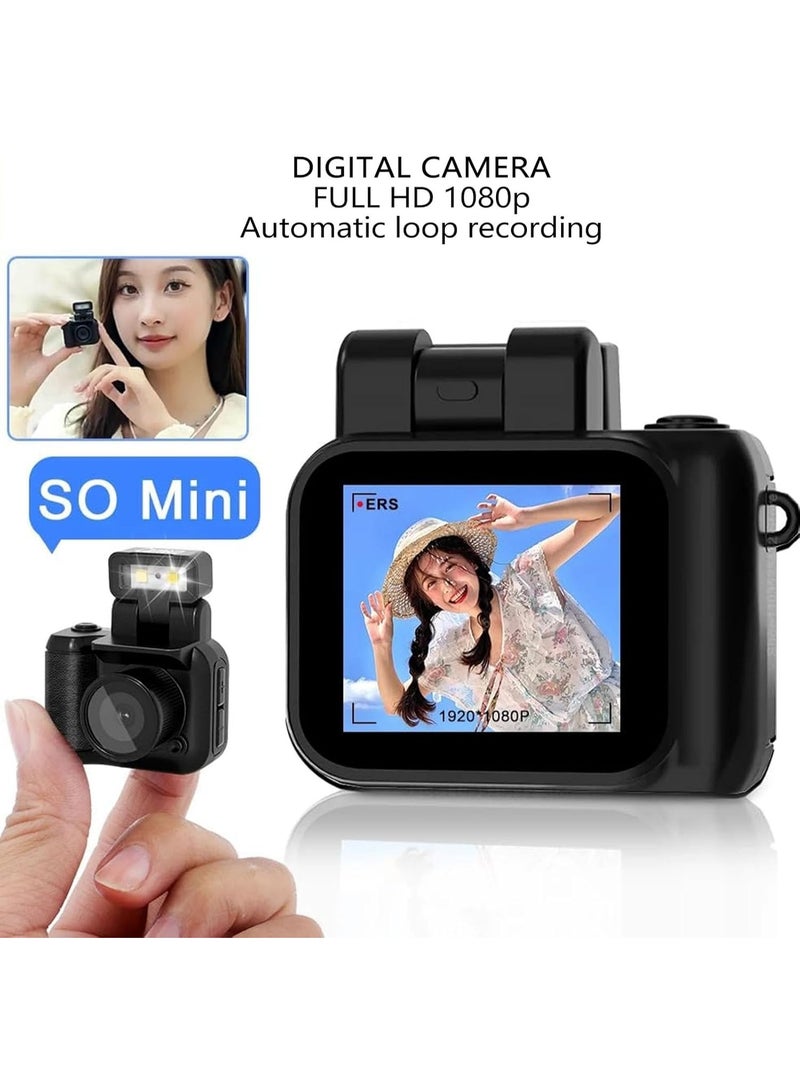 Digital Camera Ultra Mini Size, Fashionable Pocket Keychain Camera, Keychain Photo Video Camera, Retro Portable Mini Pixel Camera with Flash Light for Indoor Outdoor (with 32G - Image 2