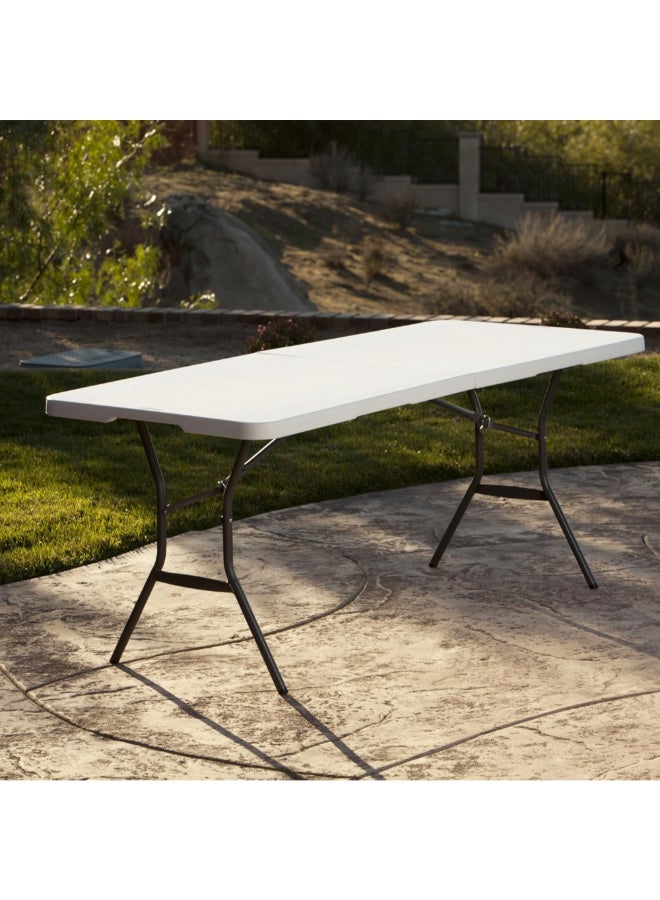 لايف تايم طاولة قابلة للطي إلى نصفين للاستخدام التجاري الخفيف أبيض وأسود 6 قدم 5011 - Image 2