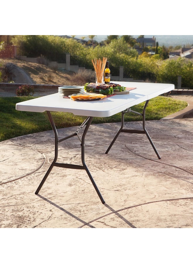 لايف تايم طاولة قابلة للطي إلى نصفين للاستخدام التجاري الخفيف أبيض وأسود 6 قدم 5011 - Image 3