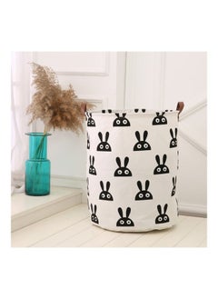MissTiara Rabbit Printed Rounded Storage Basket White/Black 40x50centimeter  - Image 2