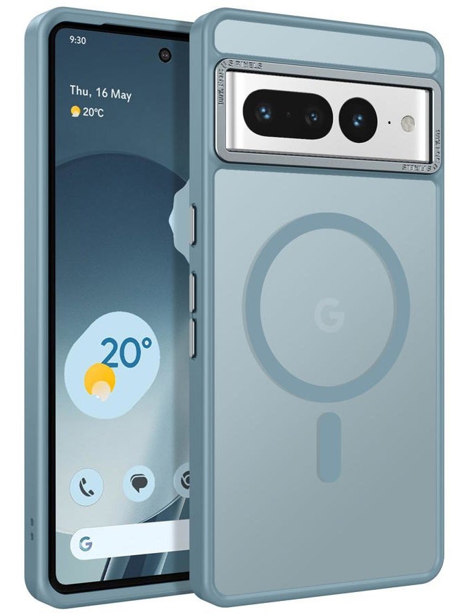 BENTOBEN for Google Pixel 7 Pro Case [Compatible with Magsafe] Translucent Matte Magnetic Pixel 7 Pro Case Slim Shockproof Women Men Protective Phone Cases for Google Pixel 7 Pro 6.7", Grey Blue - Image 1