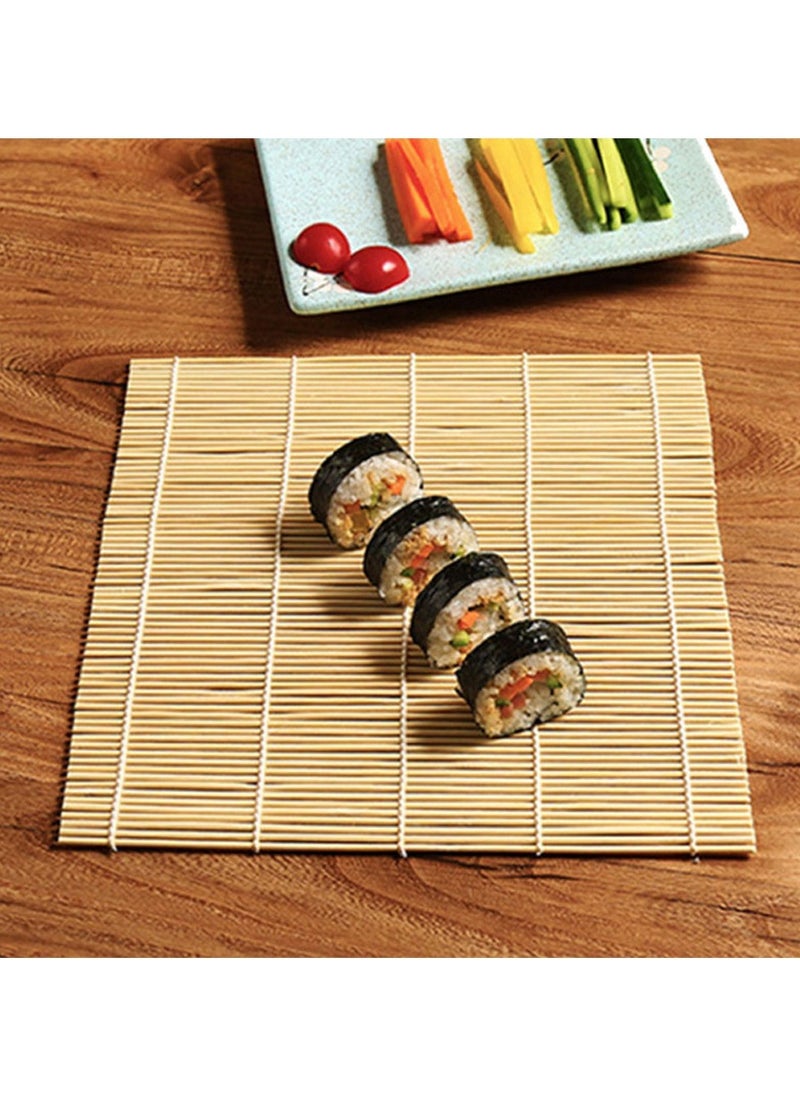 نقوة - مجموعة من قطعتين أدوات لف السوشي وحصيرة الأرز من الخيزران لتحضير السوشي المنزلي - Image 1