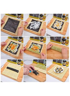 NQOOH 2 pieces Bamboo Sushi Rolling Mat Set with Rice Paddle for Homemade Sushi  - Image 5