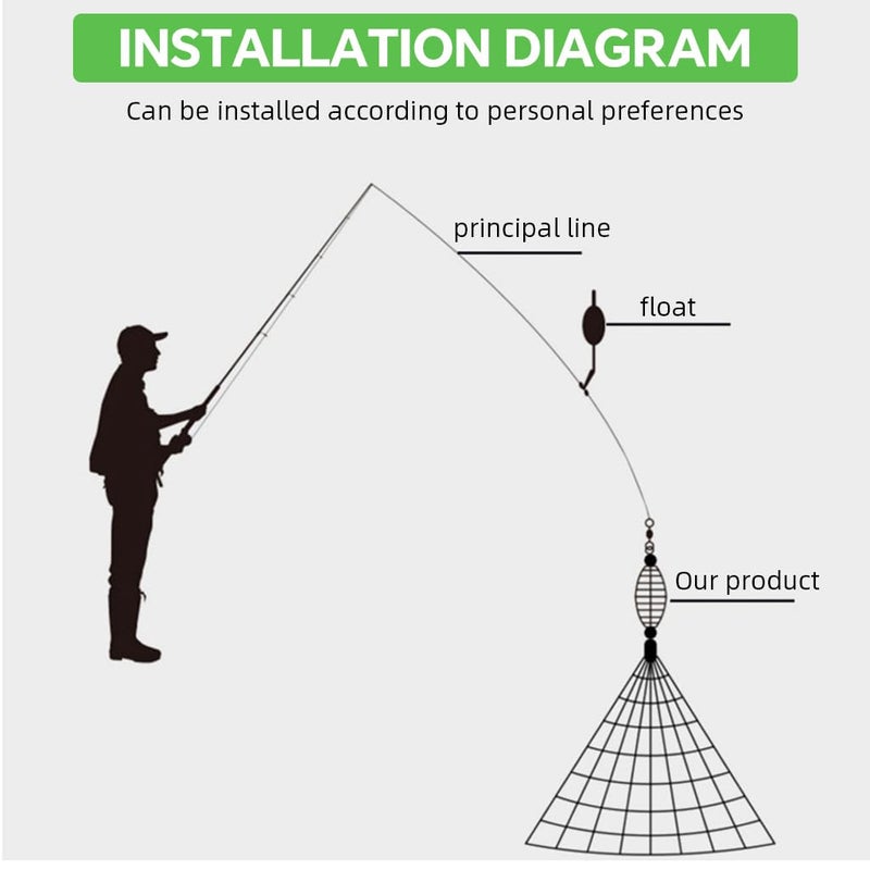 Proberos شبكة صيد الأسماك مع خطاف طعم متوهج في الظلام مع خطافات نايلون حزمة من 4 2PCS - Image 5