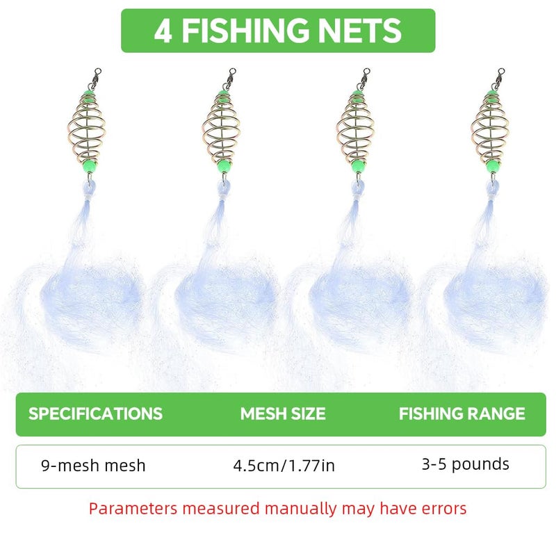 Proberos شبكة صيد الأسماك مع خطاف طعم متوهج في الظلام مع خطافات نايلون حزمة من 4 2PCS - Image 3