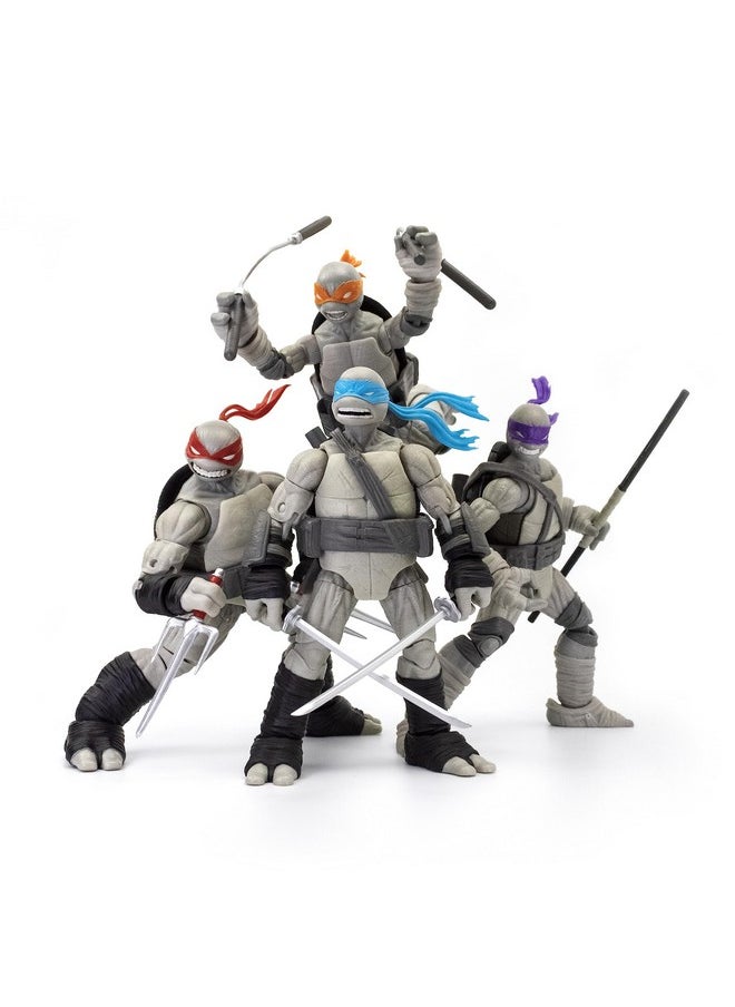 The Loyal Subjects - Teenage Mutant Ninja Turtles Bst Axn Idw Comic Inspired 'Black & White' 5-Inch Action Figure 4-Pack - Image 1