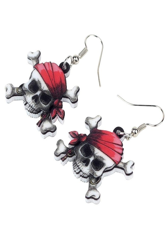 NEWEI Acrylic Halloween Sweet Pirate Skull Earrings Drop Dangle Fashion Charms Jewelry For Women Gift (Multicolor) - Image 3