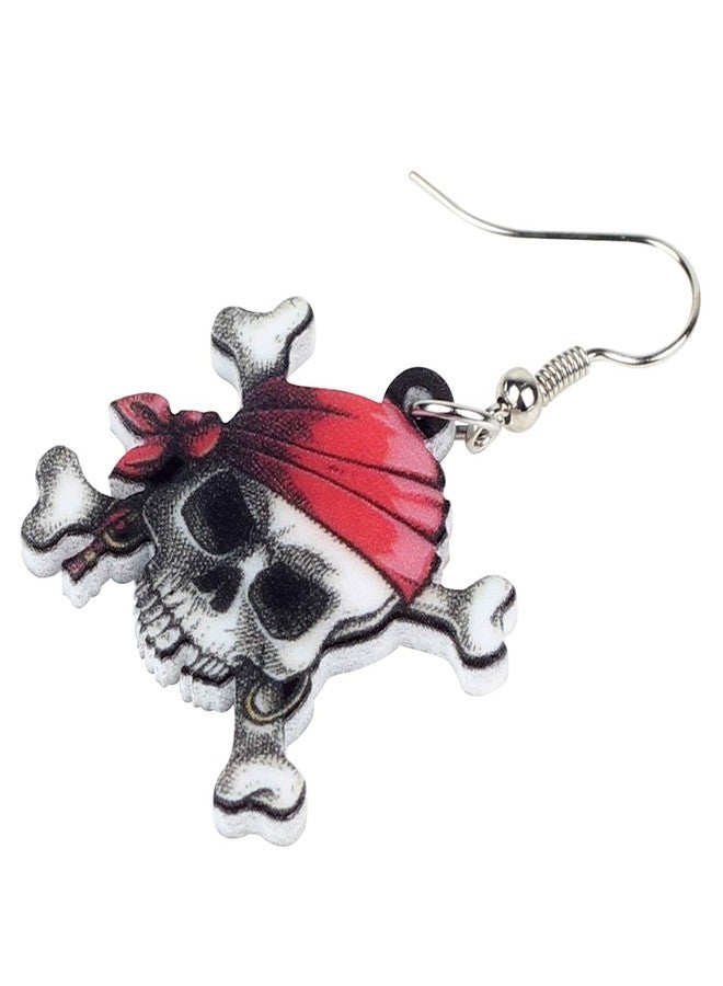 NEWEI Acrylic Halloween Sweet Pirate Skull Earrings Drop Dangle Fashion Charms Jewelry For Women Gift (Multicolor) - Image 4