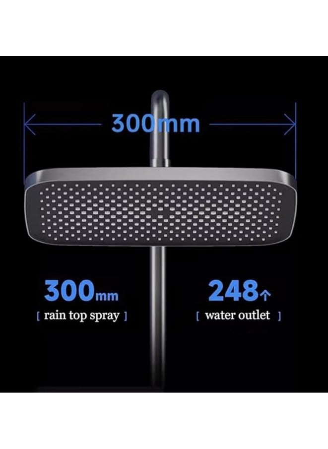Arabest 4-Function Gun Gray Shower Faucet Set Shower System Wall Mount, Digital Display Shower Faucet Set with Bathtub Faucet, 4 Piano Keys Rainfall Shower Set with Shower Head And Handheld,Gun gray  - Image 2