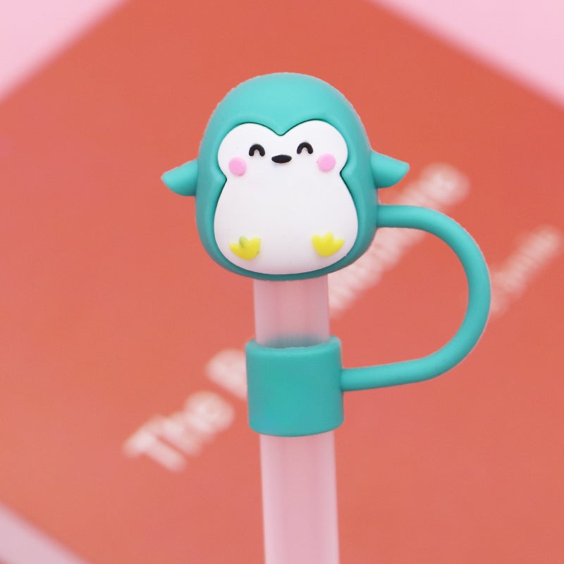 New 7 8 10Mm Large Diameter Dust-Proof Straw Cap Cute Cartoon Recyclable Straw Sleeve Direct Supply - Image 1