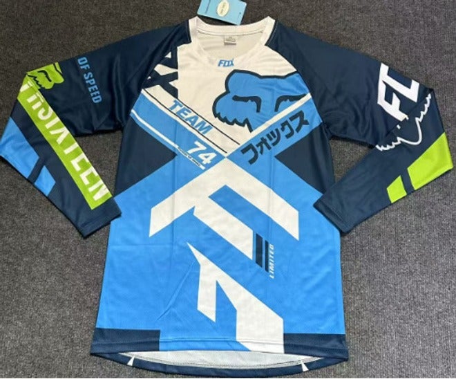 Qi Ta Summer Long Sleeve Mountain Bike Jersey - Breathable Quick-Dry Off-Road Racing Shirt for Men and Women - Image 1