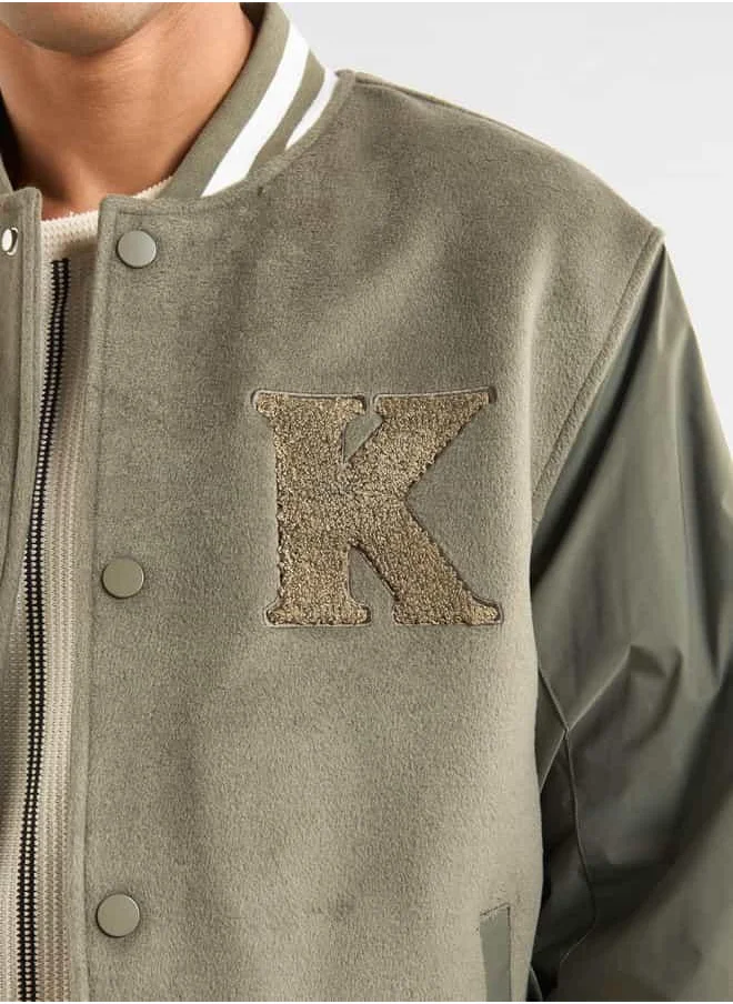 FAV Varsity Applique Detail Button Through Jacket with Pockets