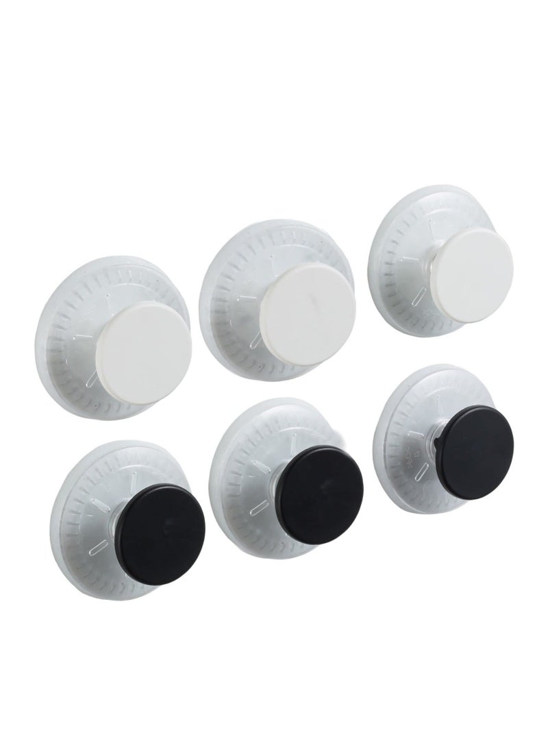 Heavy Duty Suction Cup Hooks - Versatile Black & White Hangers for Bathroom, Garden, Glass Door, Window, Wall - Ideal for Towels, Wreaths - 6 Pack - Easy Install, Weather Resistant  - Image 1
