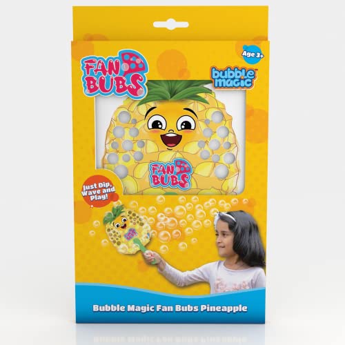 Bubble Magic Fan Bubs Pineapple, Bubble Solution with Hand Fan for The Kids 3 Year and Above, Multicolor, FB50017 - Image 1