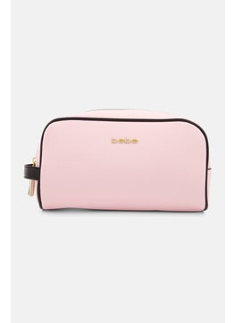 bebe Women Brand Logo Make Up Pouch, Pink  - Image 1
