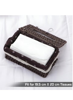 Cozy Nest Woven Tissue Box Cover, Eco-Friendly, Organizer with Minimalist Design, Perfect for Living Room, Bathroom, Kitchen, Home, Office & Car Decor Brown  - Image 3