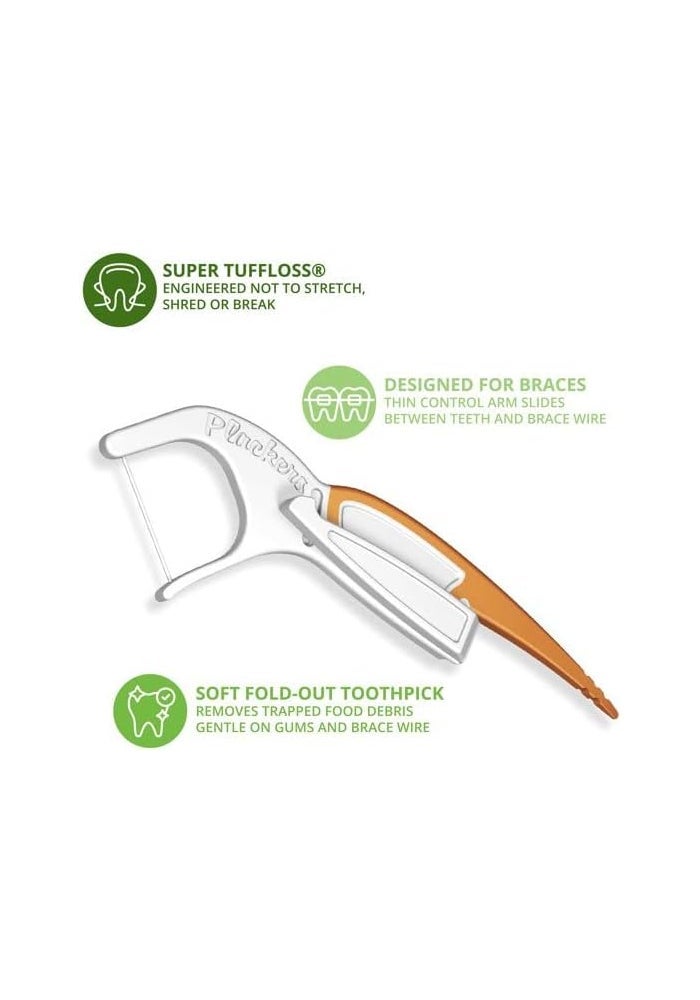 Plackers Orthopick Dental Flossers for Braces - Pack of 2 (36 Flossers Each) - Image 3