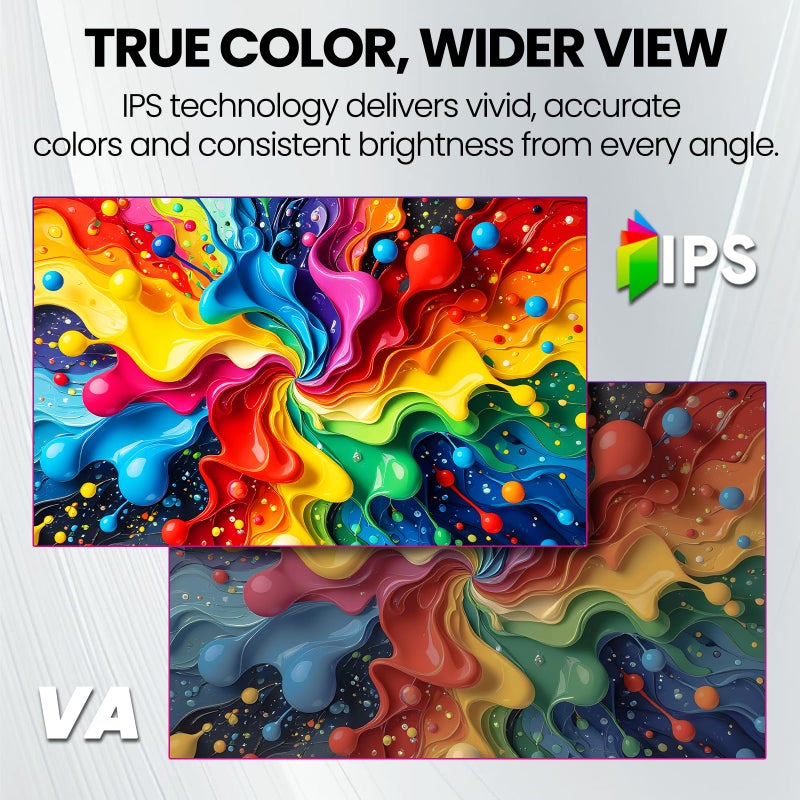 CRUA 28'' Monitor, 4K UHD+(3840Ã—2560P)IPS 60Hz Computer Monitors, 15:10 Aspect Ratio, 10Bit Color, Built-in Speakers, Ultra-Clear PC Display Support HDMI 2.0 & DP1.4, Type-C Port, Wall Mountableâ€“Black - Image 4