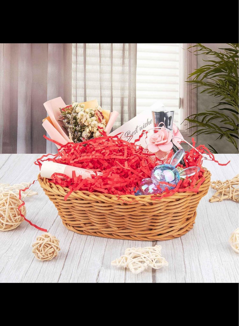حرفي ورقة قطع التجعيد، أجاد التعبئة العشب، وسادة ورقة غاسل لحفل الزفاف عيد ميلاد وصيفه الشرف المشاركة الحرفية علب الهدايا أكياس سلة حشو الديكور، 100 غرام، أحمر - Image 3