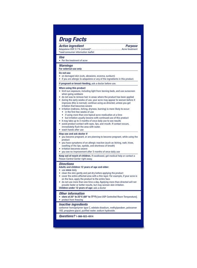 Taro Adapalene 0.1% USP Gel, Paraben Free, Retinoid Acne-Prone Facial Treatment for Sensitive Skin, Prescription Strenght (3.2) - Image 2