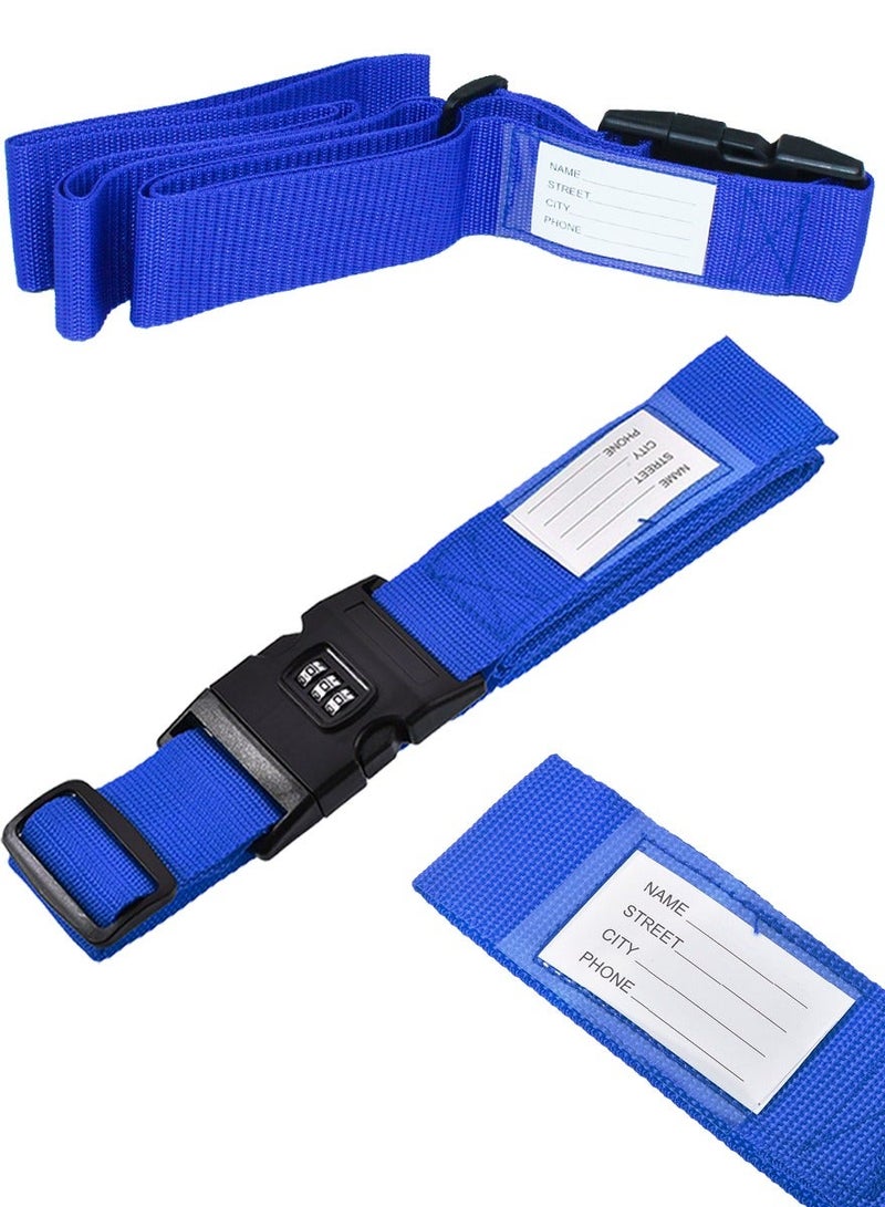 ISHWAZ Luggage Strap with 3-Digit Combination Lock & ID Tag | Adjustable Travel Security Belt for Suitcases, Trolleys, Bags & Checked Luggage - Image 3