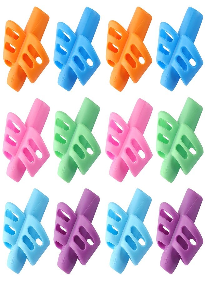 Bribobo 12 Pack Pencil Grips for Kids Handwriting Pencil Grippers, Pencil Writing Aid Grip Posture Correction Tool for Kids Toddler Children Special Needs - Image 1