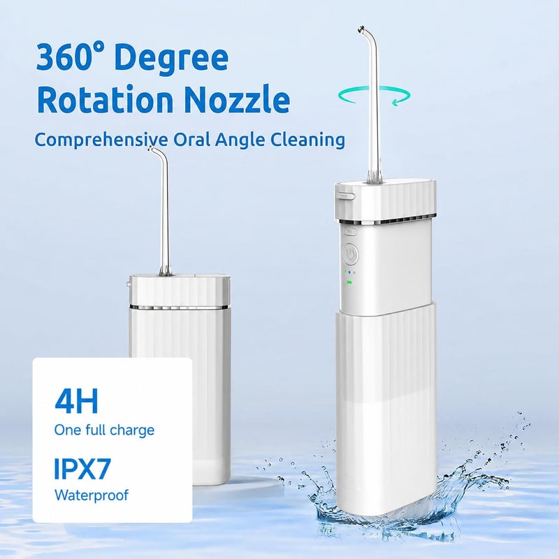 ibsun Portable Water Flosser for Teeth, Mini Cordless Oral Irrigator, Rechargeable Travel Dental Flosser with Telescopic Water Tank, IPX7 Waterproof - Image 2