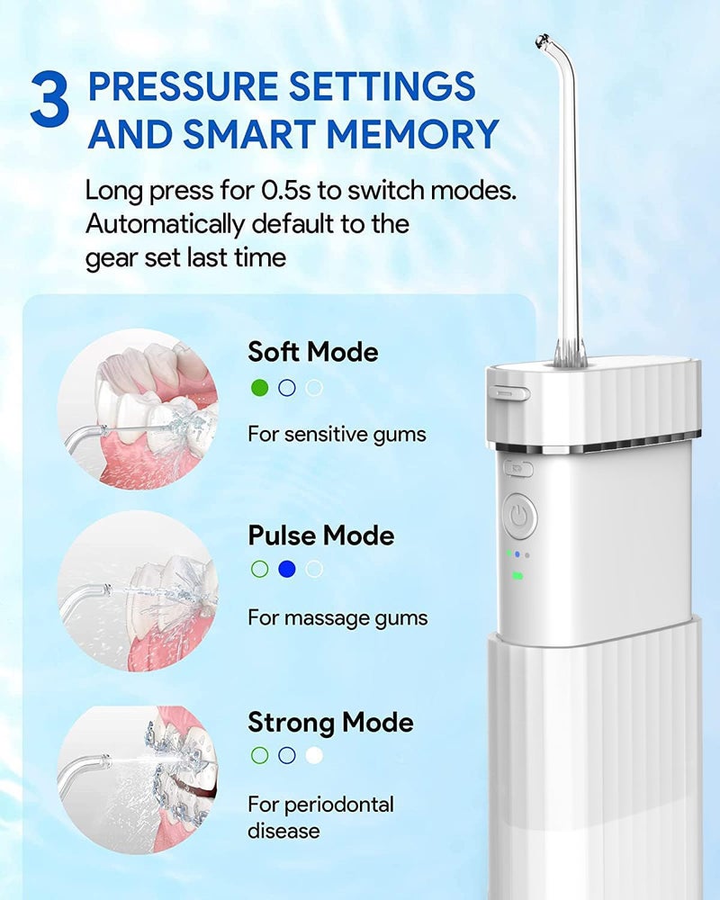 ibsun Portable Water Flosser for Teeth, Mini Cordless Oral Irrigator, Rechargeable Travel Dental Flosser with Telescopic Water Tank, IPX7 Waterproof - Image 3