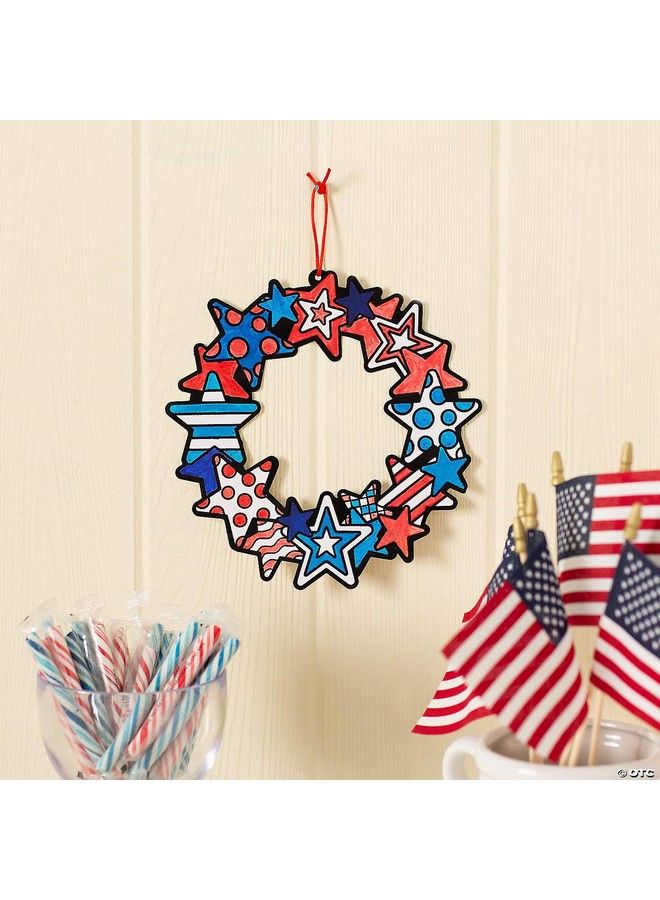 Fun Express Diy Fuzzy Patriotic Wreath For Fourth Of July Makes 12 Usa Crafts For Kids And Fun Home Activities - Image 3