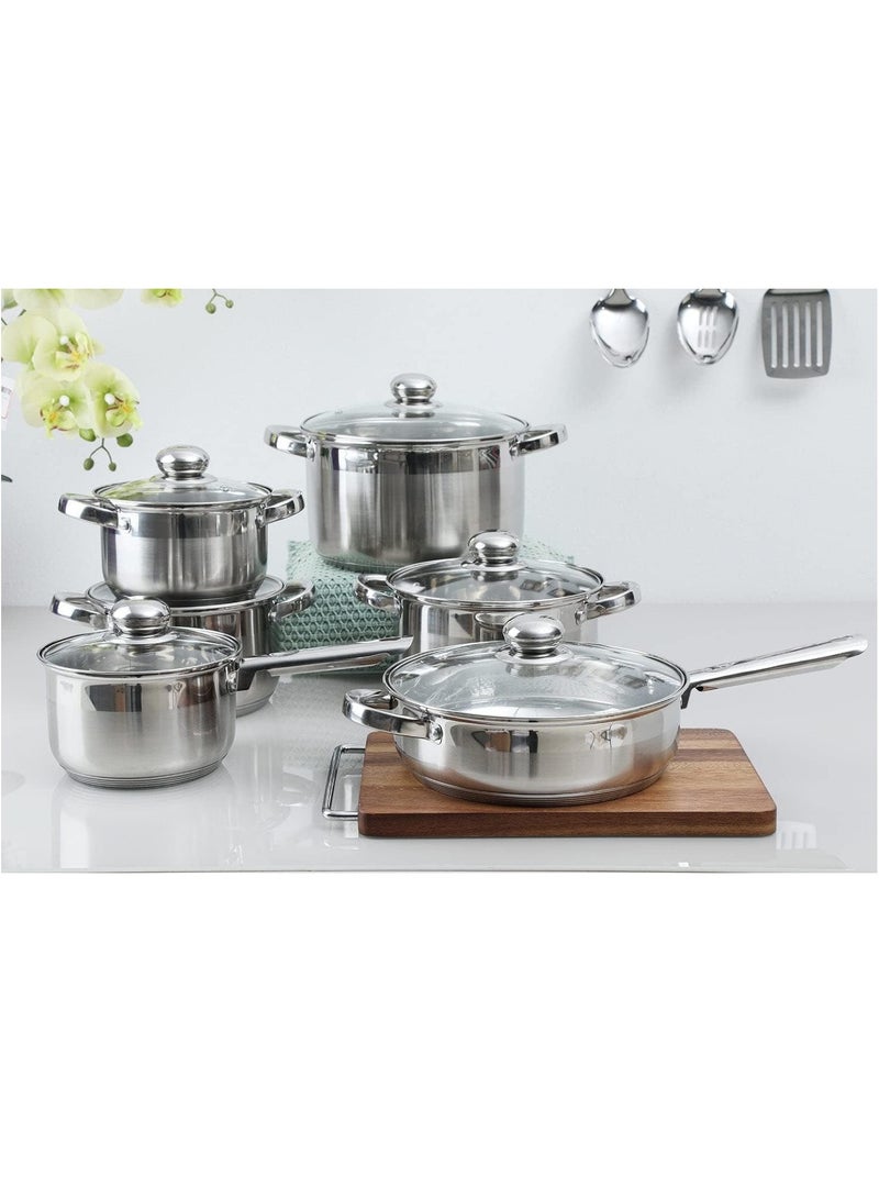 Wilson طقم أدوات طهي ويلسون من الفولاذ المقاوم للصدأ مكون من 12 قطعة باللون الفضي - Image 2