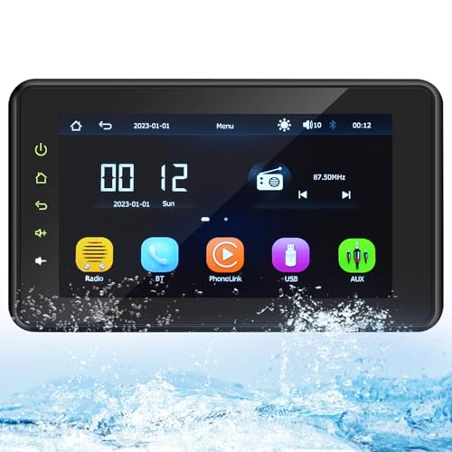 Geloo 2025 Upgraded Marine Stereo with Wireless CarPlay and Android Auto, Portable 8'' Wireless Carplay Touchscreen, Waterproof IPX6 Marine Multimedia Player for Marine, ATV, Boat, BZR, Golf Cart - Image 1