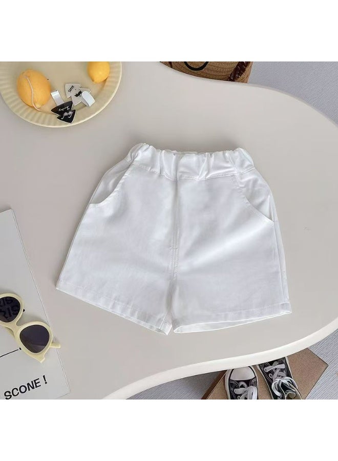 Smarties AE Toddler Girls 2-Piece Summer Outfit Set, Blue Striped Button-Down Short Sleeve Shirt & White Shorts, Casual Smart Clothing Set for Girls 2-3 Years - Image 5