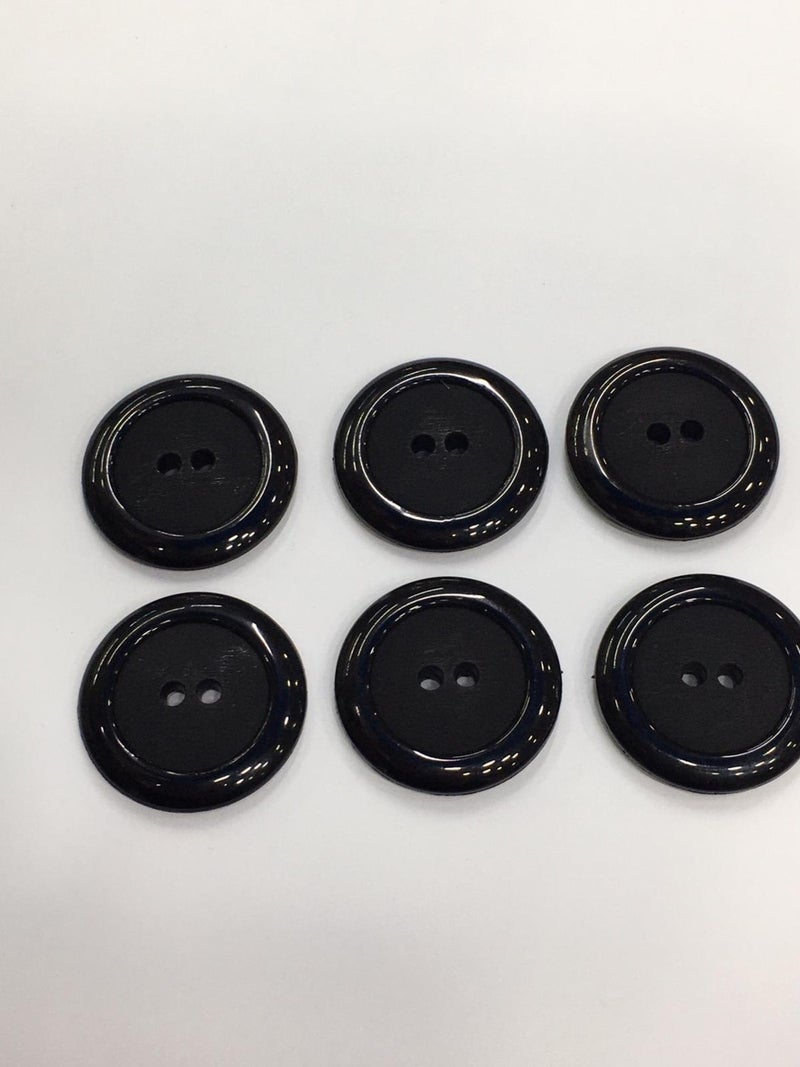 Karan Tuhafiye Karan Haberdashery Coat Button Italian Button 6 Piece Set - Black - 3.5 cm - Image 1