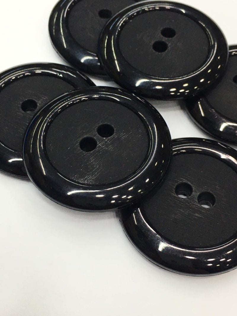 Karan Tuhafiye Karan Haberdashery Coat Button Italian Button 6 Piece Set - Black - 3.5 cm - Image 2