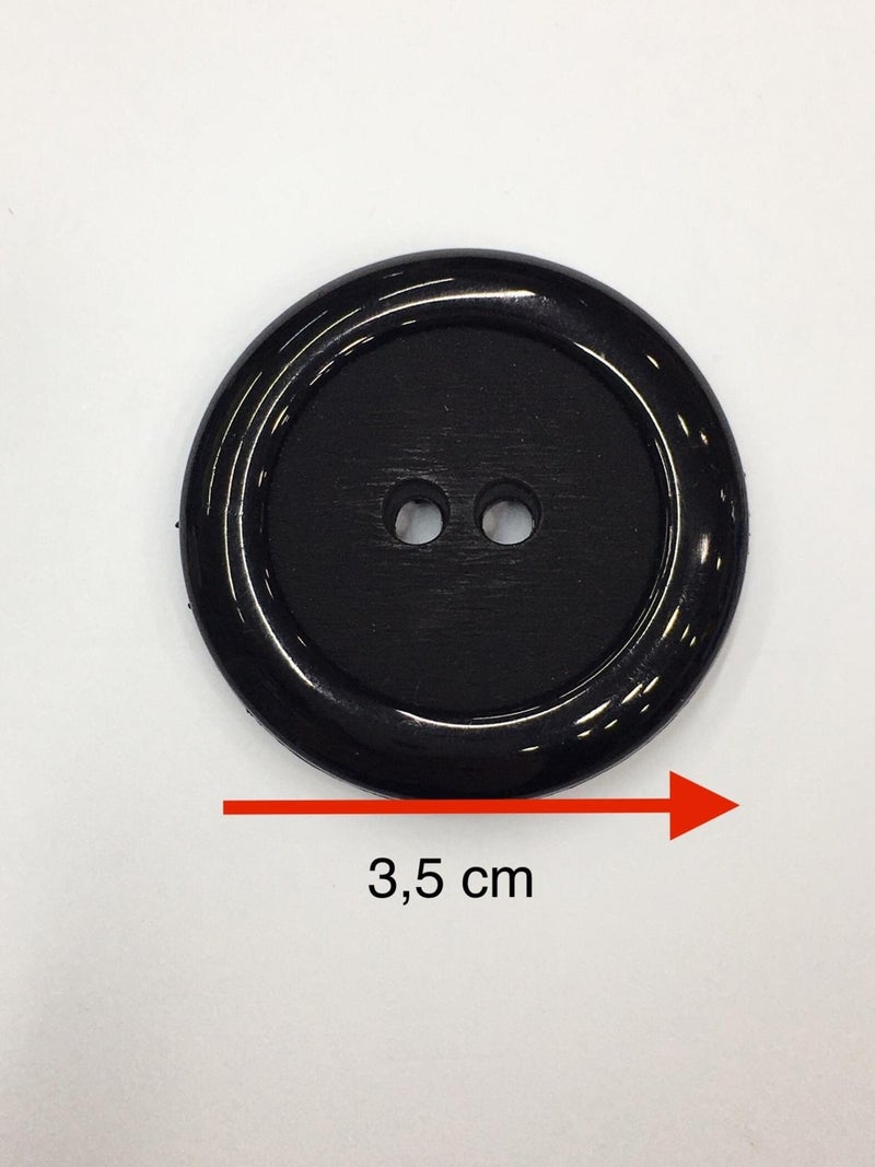 Karan Tuhafiye Karan Haberdashery Coat Button Italian Button 6 Piece Set - Black - 3.5 cm - Image 4