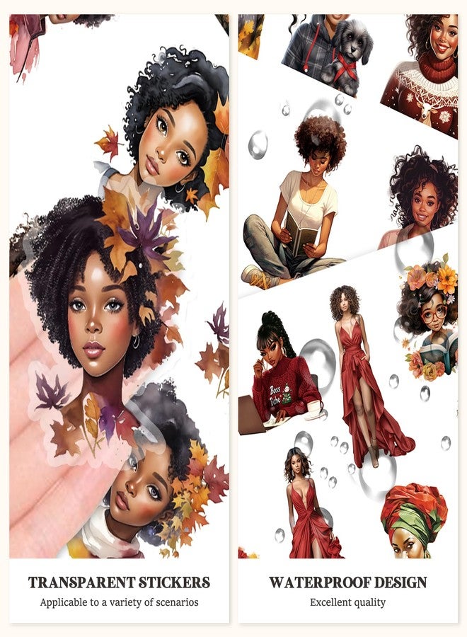 Bomichi Black Girl Stickers Book, 40 Sheets 283 Pcs Journaling Scrapbooking Stickers for Journaling Scrapbooking Bullet Journals Planners Letter Card Making Collage Art Crafts Water Bottle - Image 3