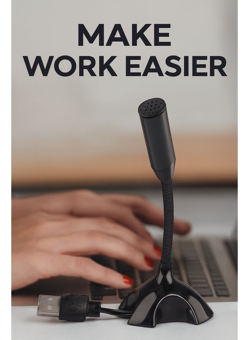 ميكروفون USB—ميكروفون مكثف مثالي لمكالمات الفيديو، تسجيل الصوت، وكفاءة العمل عن بُعد، البث المباشر، البودكاست، الدروس عبر الإنترنت، الألعاب، والهواتف الذكية/الأجهزة اللوحية - Image 1