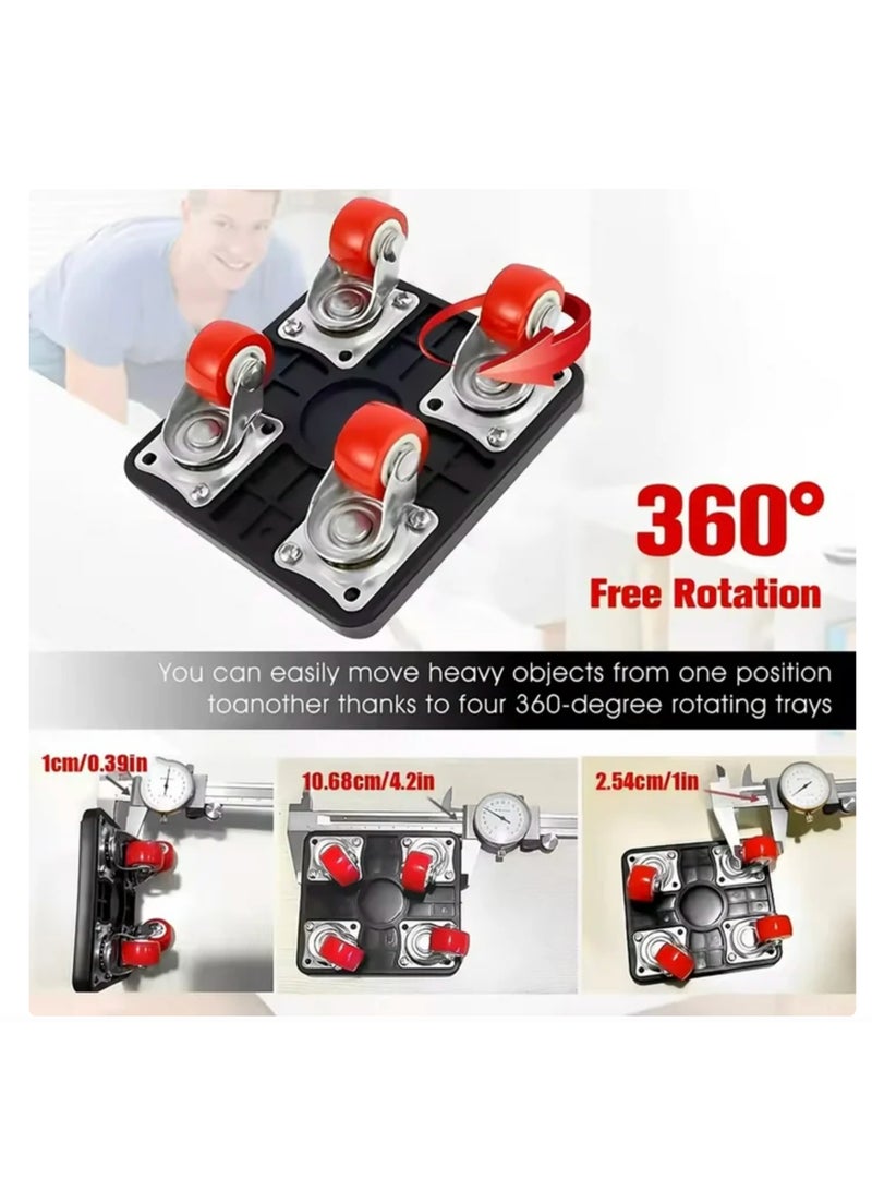 Heavy Duty Furniture Lifter Movers Dolly Wheel Roller Bar Hand Tools Set with 360°Rotation 5 Wheels Small Flat Dolly, 880 Lbs Capacity  - Image 4