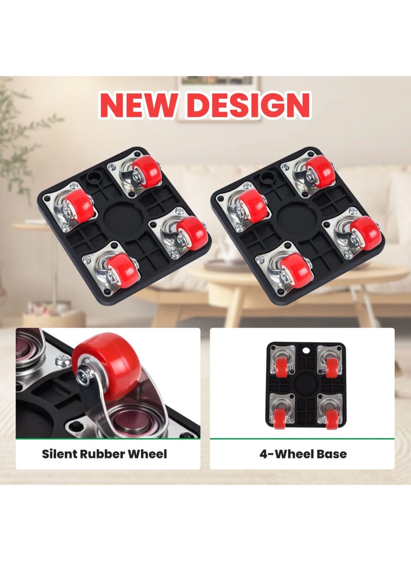 Heavy Duty Furniture Lifter Movers Dolly Wheel Roller Bar Hand Tools Set with 360°Rotation 5 Wheels Small Flat Dolly, 880 Lbs Capacity  - Image 5