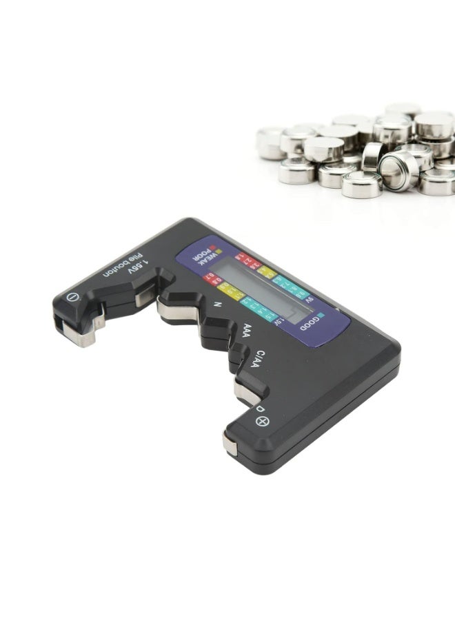 Professional Battery Capacity Tester - Digital LCD Display Analyzer for AA/AAA/C/D/9V & 1.5V Button Cells (Black) - Image 4