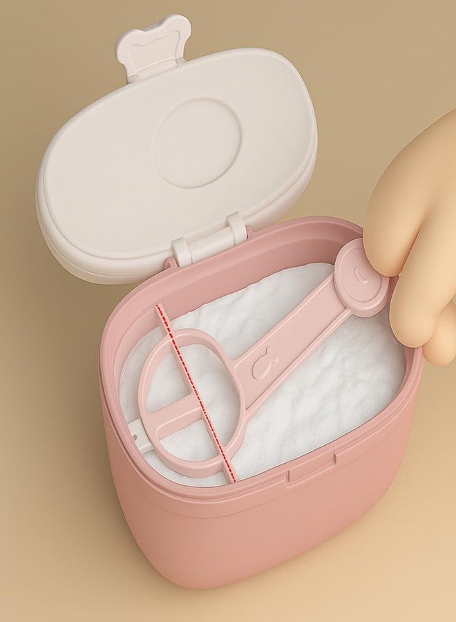 GUCHIGU Silicone Baby Milk Powder Dispenser Box with Scoop, BPA-Free Double Layer Formula Container, Food Grade Snack Storage for Kids & Travel (550gm, PB2253 Pink) - Image 3