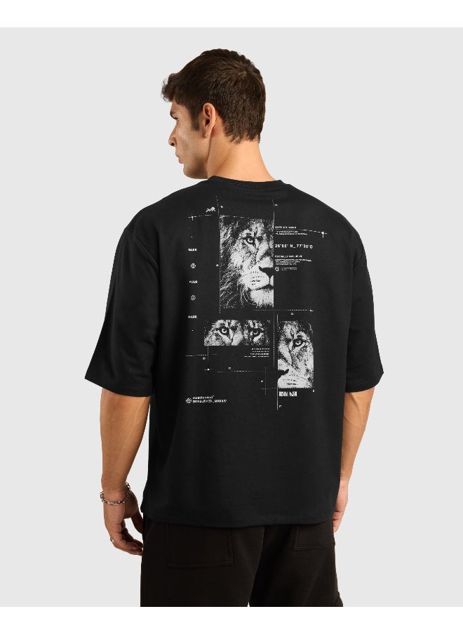Musclemind Men's Oversized Drop Shoulder Graphic Printed T-Shirt with Long-Lasting Colour, Super Soft Anti-Pill Shape Retention Fabric Offers Quick Drying Tech, for All Day Comfort  - Image 2