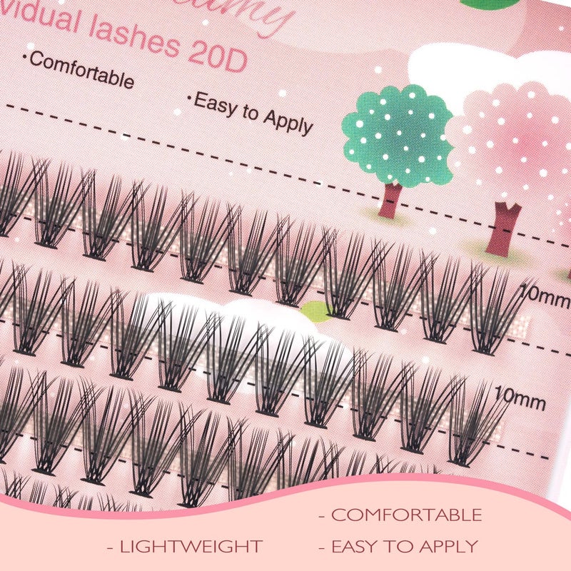 FinyDreamy 20D Lash Clusters, 240pcs Individual Lash Extensions 20D Volume Cluster Lashes, 8-12mm Mix Lengths C Curl 0.07mm Thickness eyelash Individual Cluster Lashes Apply Under your Lashes(8/9/10/11/12mm) - Image 2