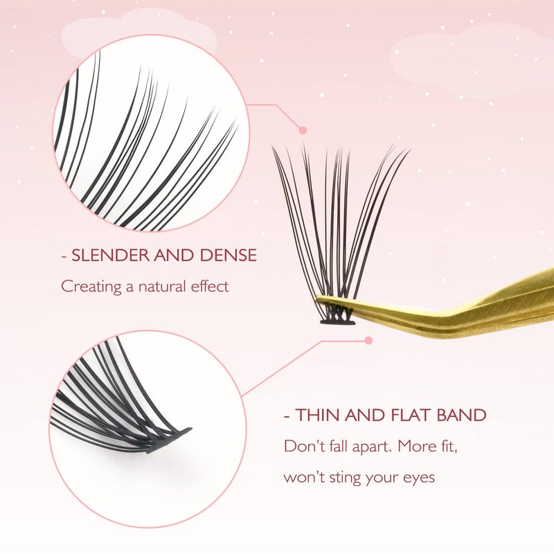 FinyDreamy 20D Lash Clusters, 240pcs Individual Lash Extensions 20D Volume Cluster Lashes, 8-12mm Mix Lengths C Curl 0.07mm Thickness eyelash Individual Cluster Lashes Apply Under your Lashes(8/9/10/11/12mm) - Image 3