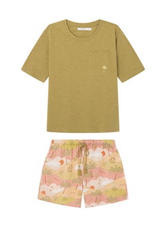women'secret short pajamas with landscape print  - Image 1