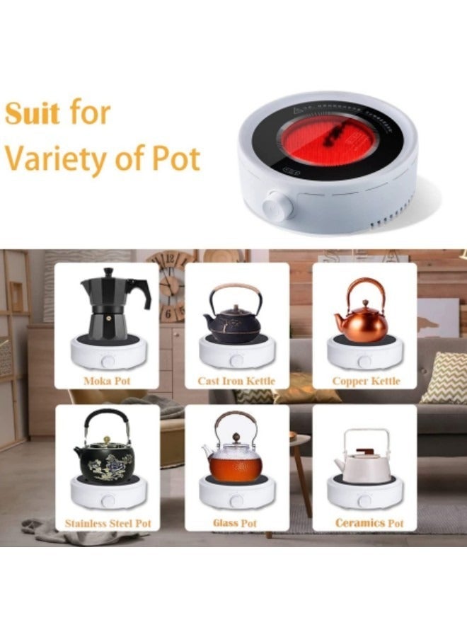 GGEROU Electric Coffee Pot Warmer with 900ml Teapot,Electric Teapot Stove, 800W Electric Ceramic Stove Hot Plate - Image 2