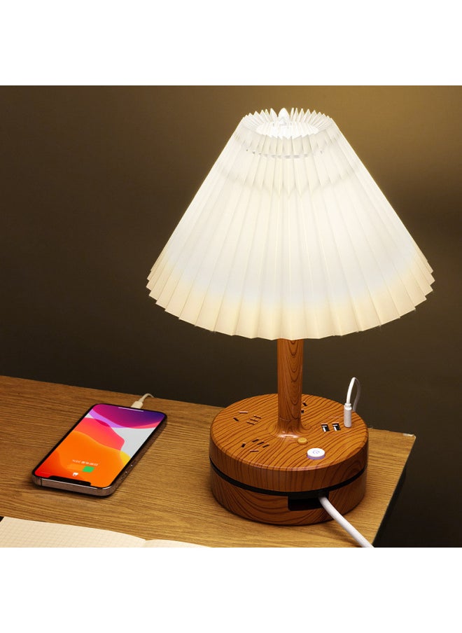 Generic - Fengniu Bedroom Eye Protection Desk Lamp With Cable Plug-in Household Office Dormitory Plug-in Board Long Line USB Multi-function Plug-in-Specifications:Pure Desk Lamp -Total Length: 0.8 M ] - Image 1