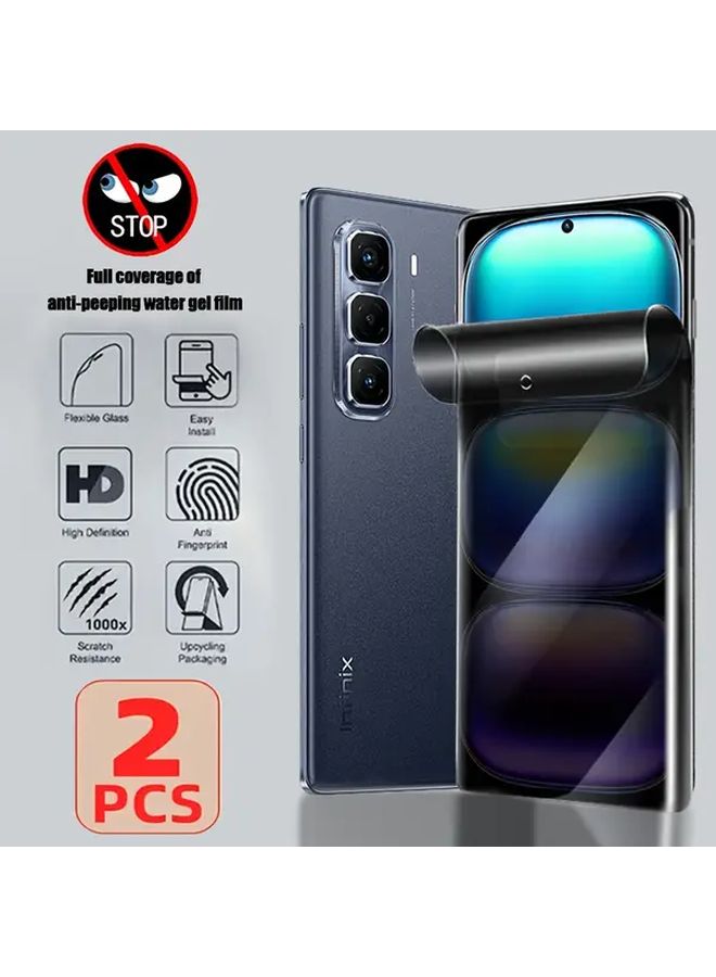 2 Pack Anti Spy Water Gel Film For Hot 60i Full Coverage Tempered Screen Protector - Image 1