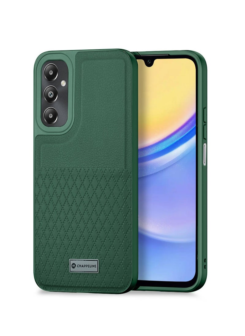 CHAPPELINE - Silicone Pattern Case Cover For Samsung Galaxy a15 Dark Green - Image 1