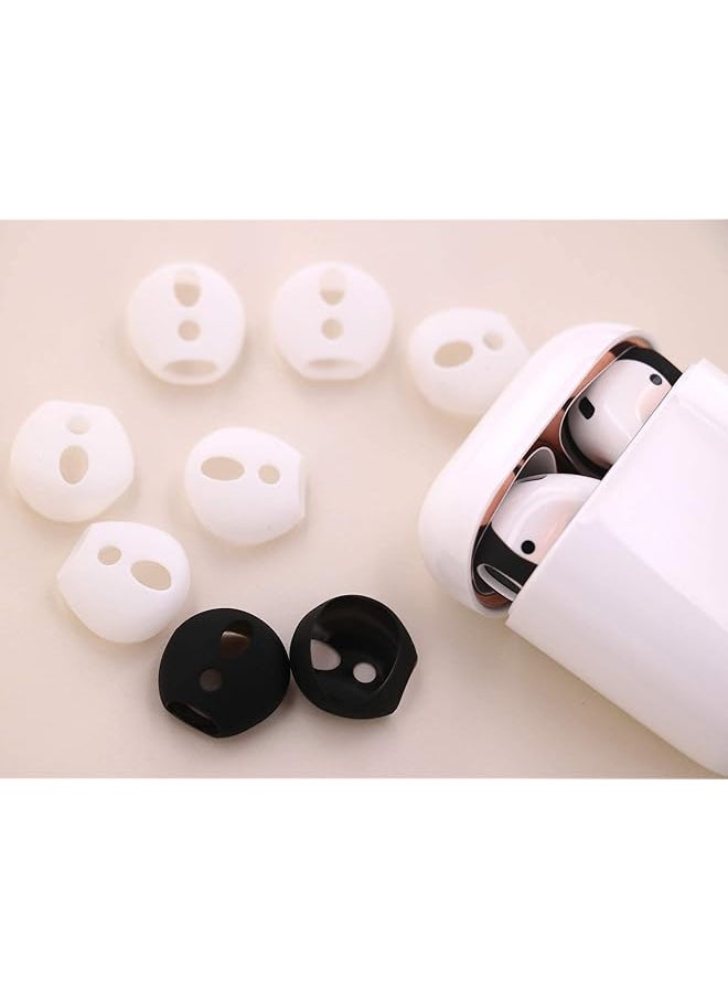 erorex - 5 Pairs Silicone Earbuds For Airpods 2 Ultra Thin Slim Rubber Ear Tips Ear Gels Anti Slip Earbuds Cover Compatible With Airpods 2 2 Pairs Black 3 Pairs White Fit In The Charging Case - Image 1